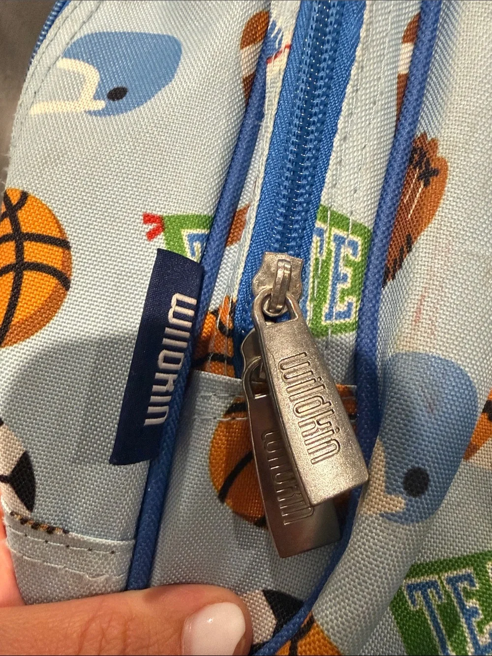 Children's Light Blue Sports Print Backpack - Unbranded
